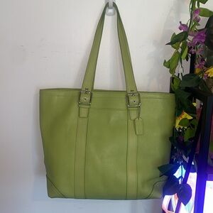 Green Y2K Coach Tote Bag